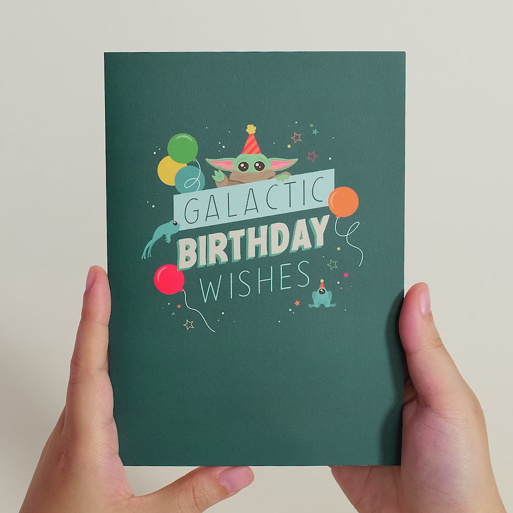 Star Wars™ The Mandalorian™ Galactic Birthday Wishes Card with Mini Bouquet