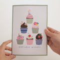 'Birthday Wishes' Cupcake Cat Plushpop Card