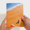 Santa Water Ski Christmas Pop-Up Card