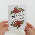 Season's Greetings Poinsettia Wreath Pop-Up Card
