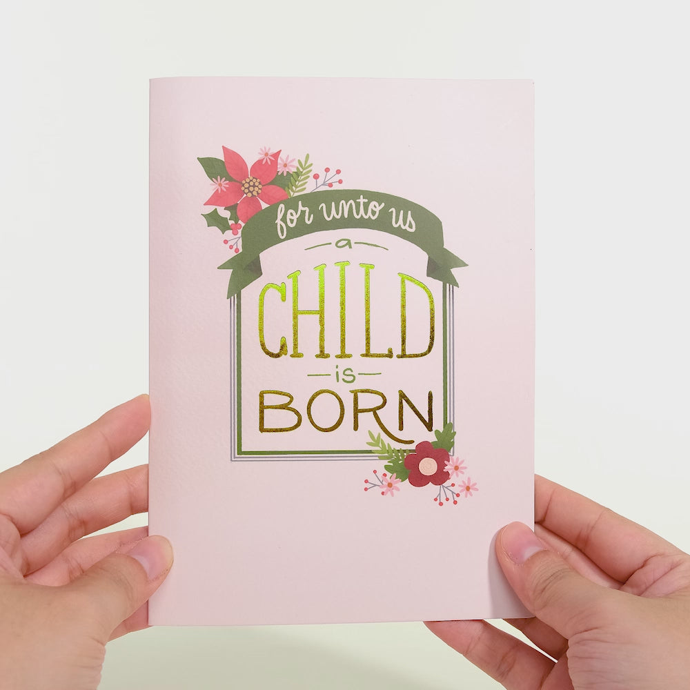 A Child Is Born Christmas Pop-Up Card