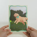 Playful Golden Retriever Pop-Up Card