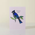 Simple Hello Blue Jay Suncatcher Card