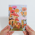 Woodland Critter Village Pop-Up Card