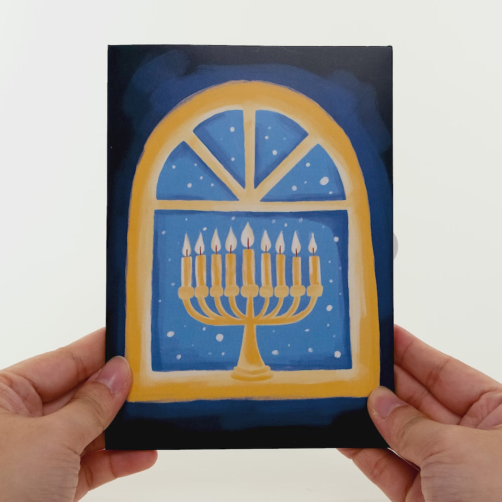 Home for Hanukkah Light-Up Pop-Up Card