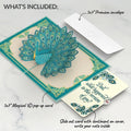 Art Deco Peacock Father's Day Pop-Up Card and Sentiment Set for Dad