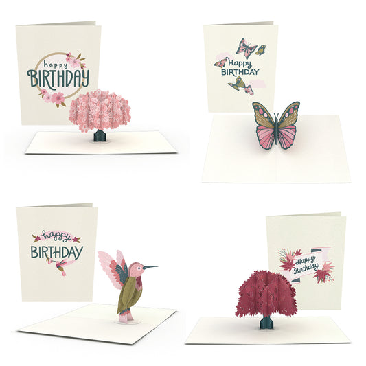 Handcrafted Paper Flowers: Roses (6 Stems) with Love Explosion Pop-Up Card