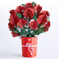 I Lava You Pop-Up Card & Red Rose Bouquet Bundle
