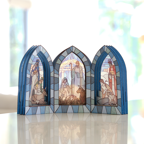 Stained Glass Nativity Windows Giant Pop-Up Gift – Lovepop