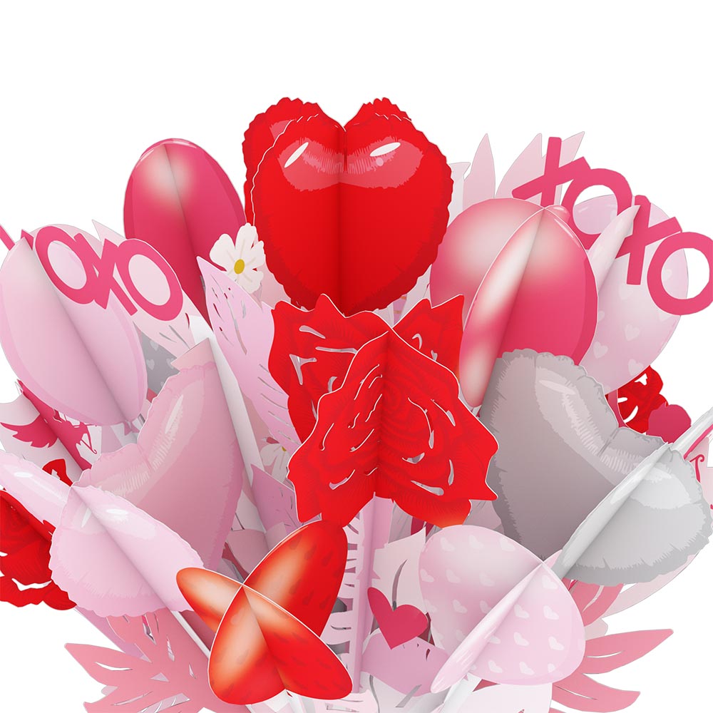 Cupid’s Valentine Wreath & XOXO Love Balloon Bouquet Bundle