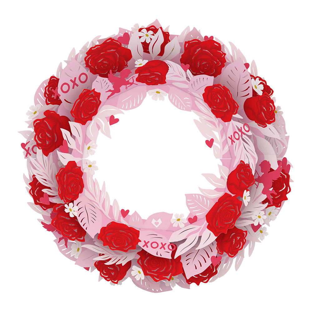 Cupid’s Valentine Wreath & XOXO Love Balloon Bouquet Bundle