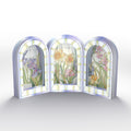 Stained Glass Floral Triptych Pop-Up Gift