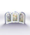 Stained Glass Floral Triptych Pop-Up Gift
