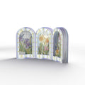 Stained Glass Floral Triptych Pop-Up Gift