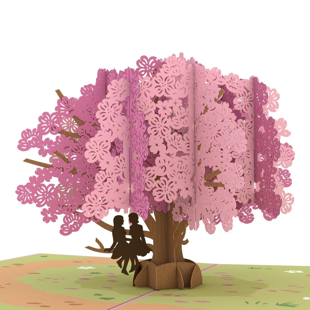 Dogwood Love Scene Purple Same Sex Female Pop-Up Card