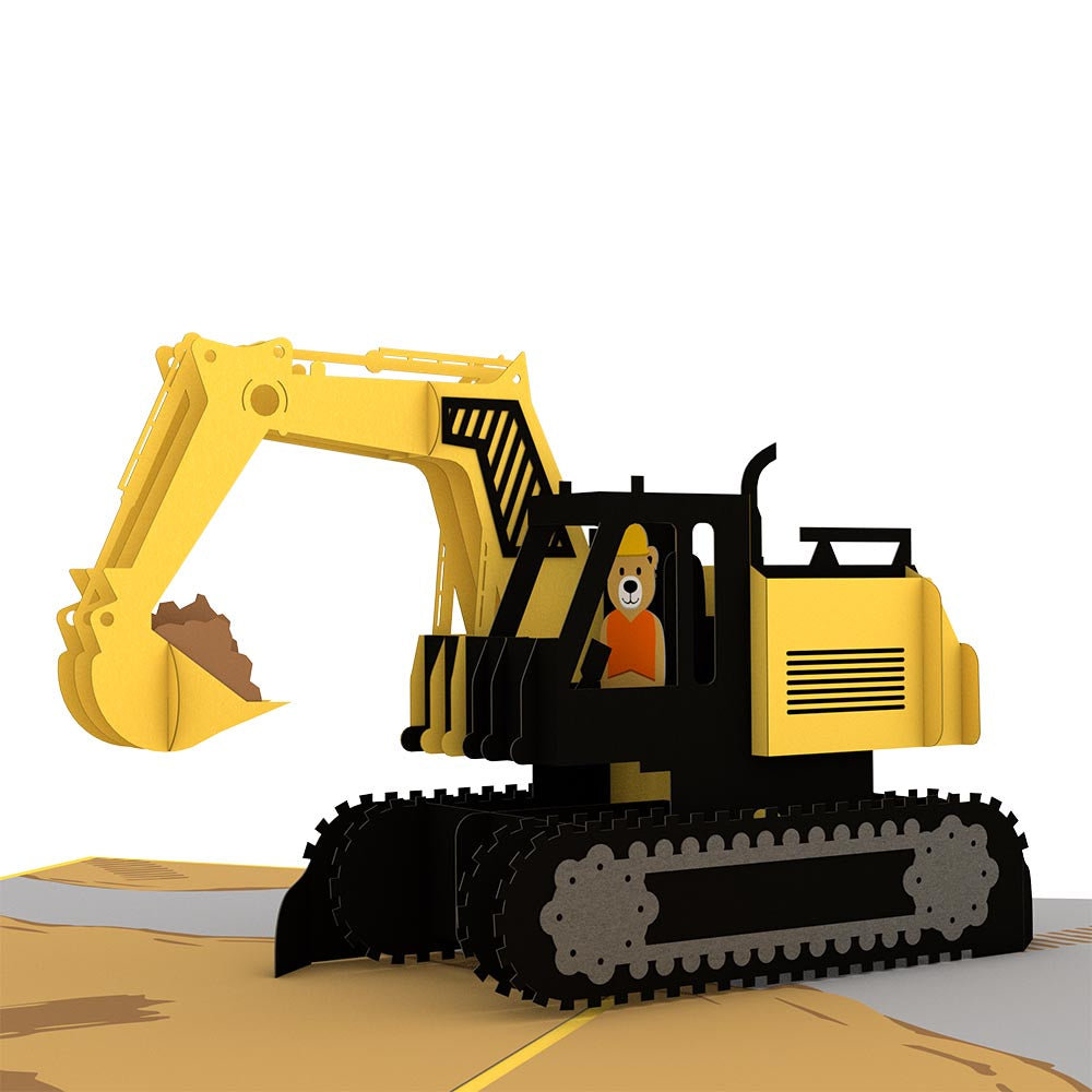 Excavator Pop Up Card