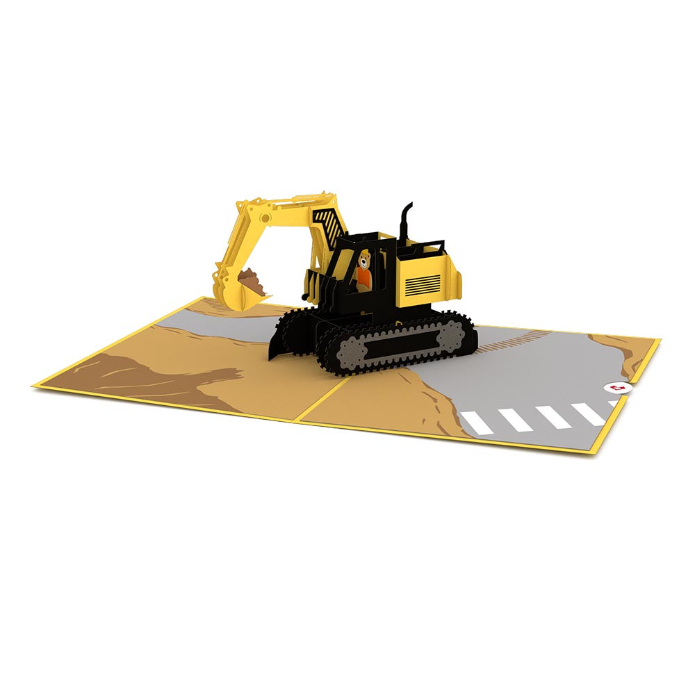 Excavator Pop Up Card