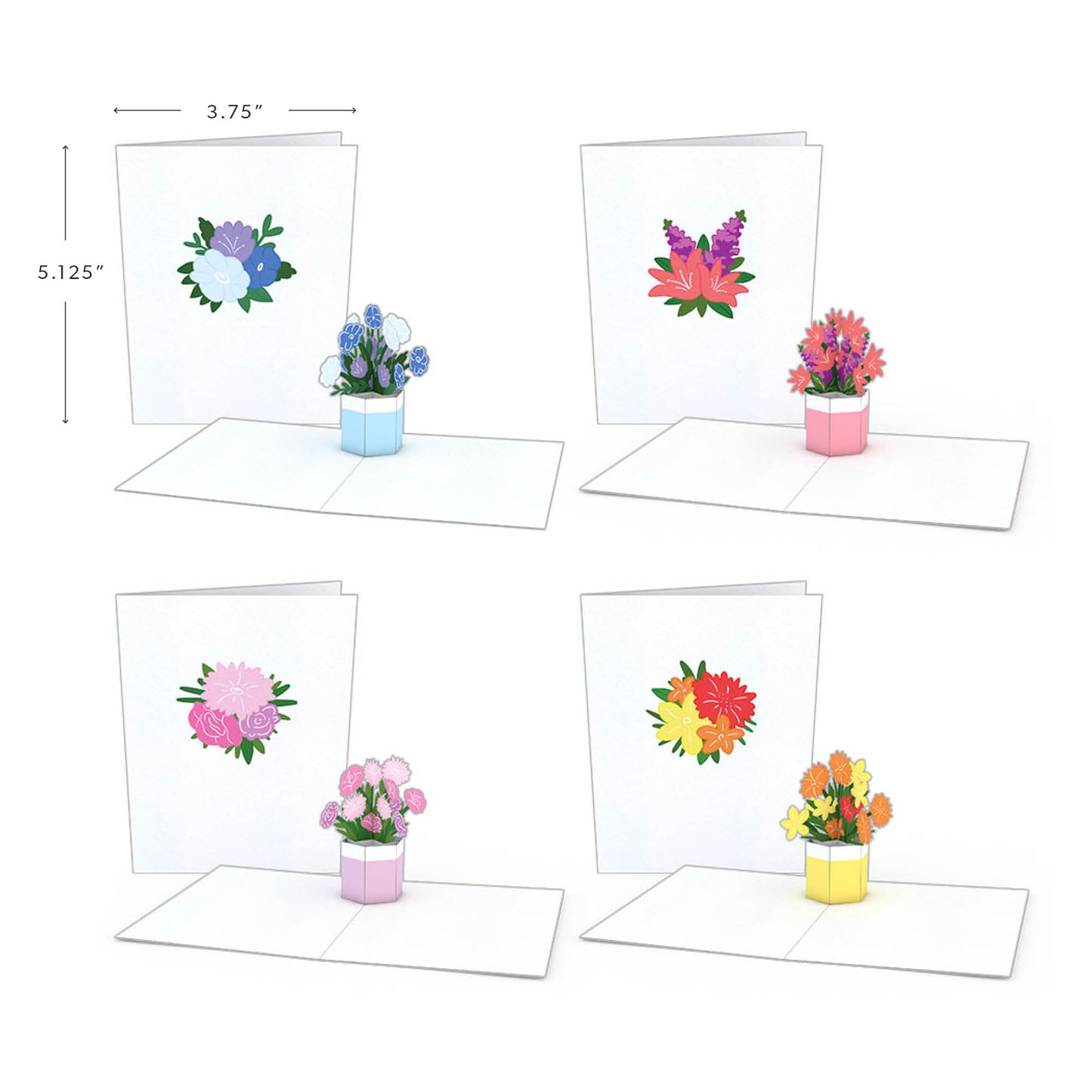 Flower Pot Notecards (Assorted 4-Pack)