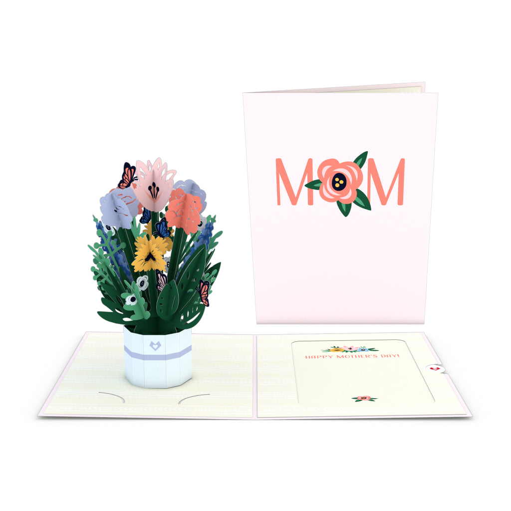 Mother's Day Flower Basket Card with Mini Bouquet