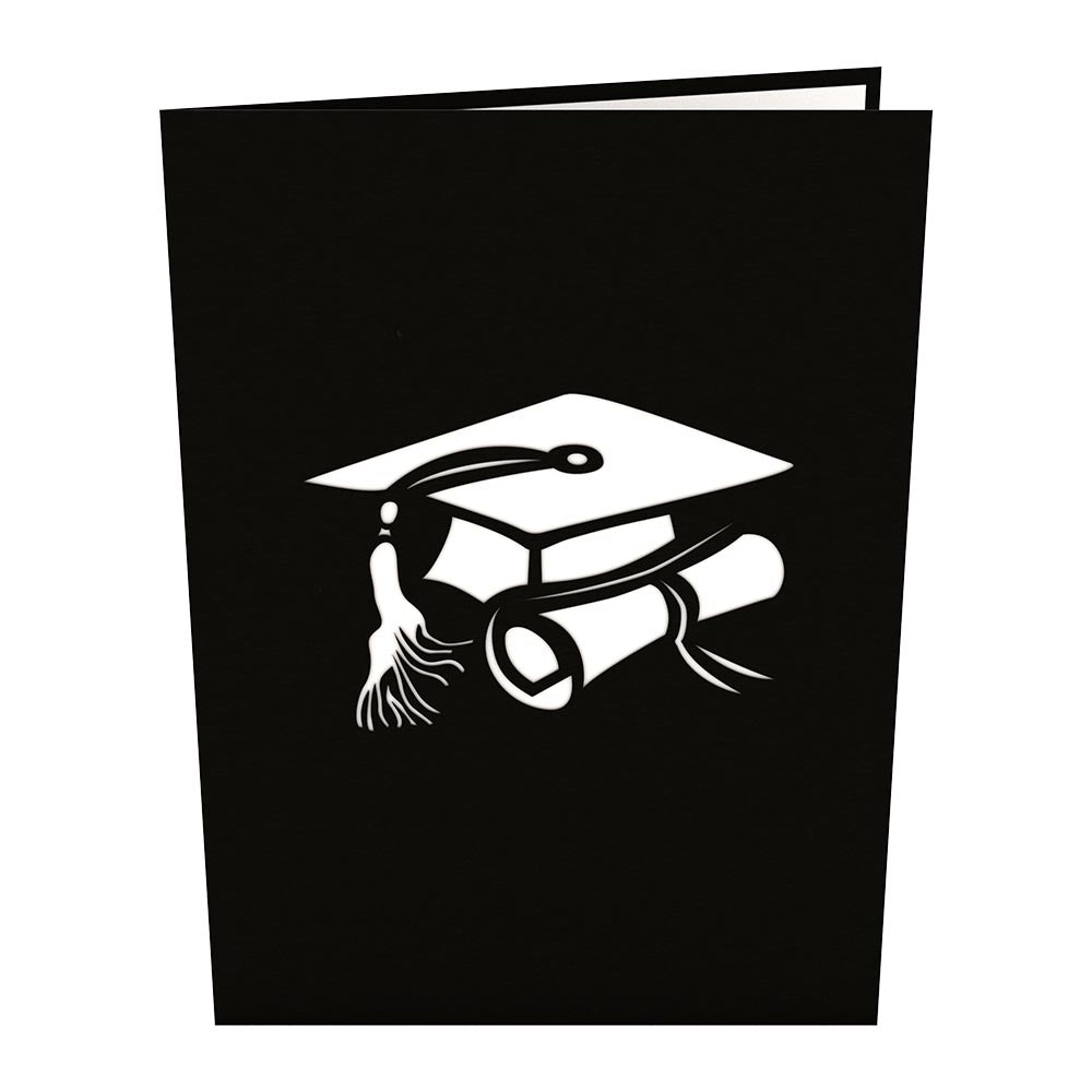 Graduation Hats Black Pop Up Graduation Card