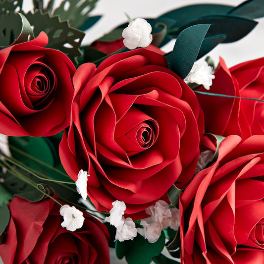 TWO DOZEN RED ROSE BOUQUET (WHITE WRAPPING PAPER) | Sophia's Flowers