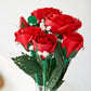Handcrafted Paper Flowers: Roses (6 Stems) with Happy Valentine's Day Pop-Up Card
