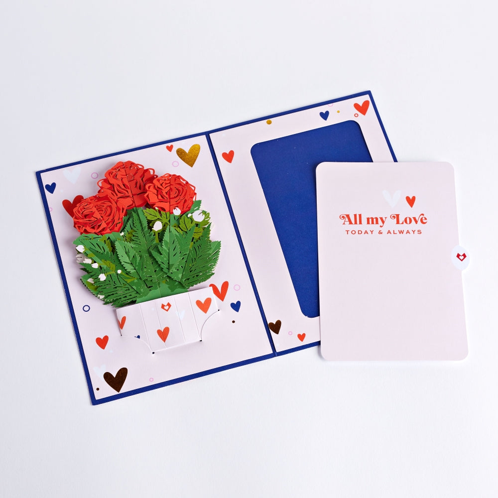 Happy Valentine's Day Card with Mini Bouquet