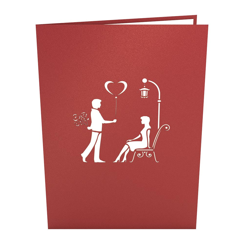 Heart Bench Pop Up Valentine's Day Card