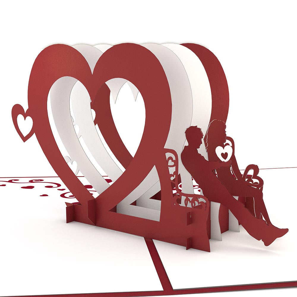 Heart Bench Pop Up Valentine's Day Card