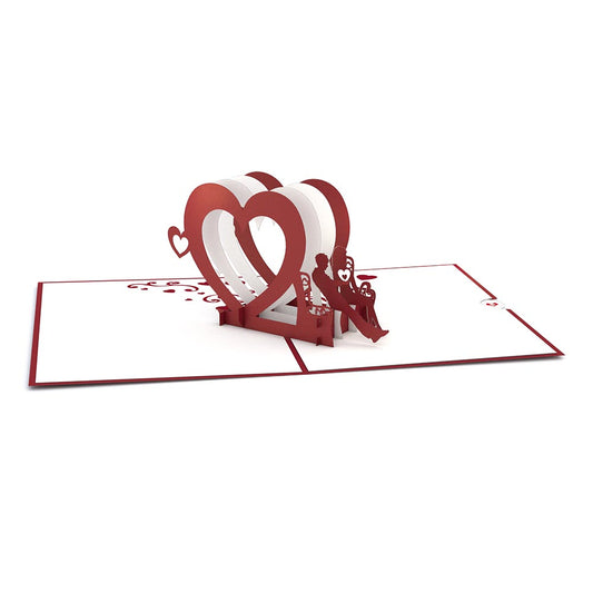 Heart Bench Pop Up Valentine's Day Card