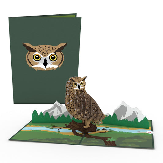 Horned Owl Pop-Up Card