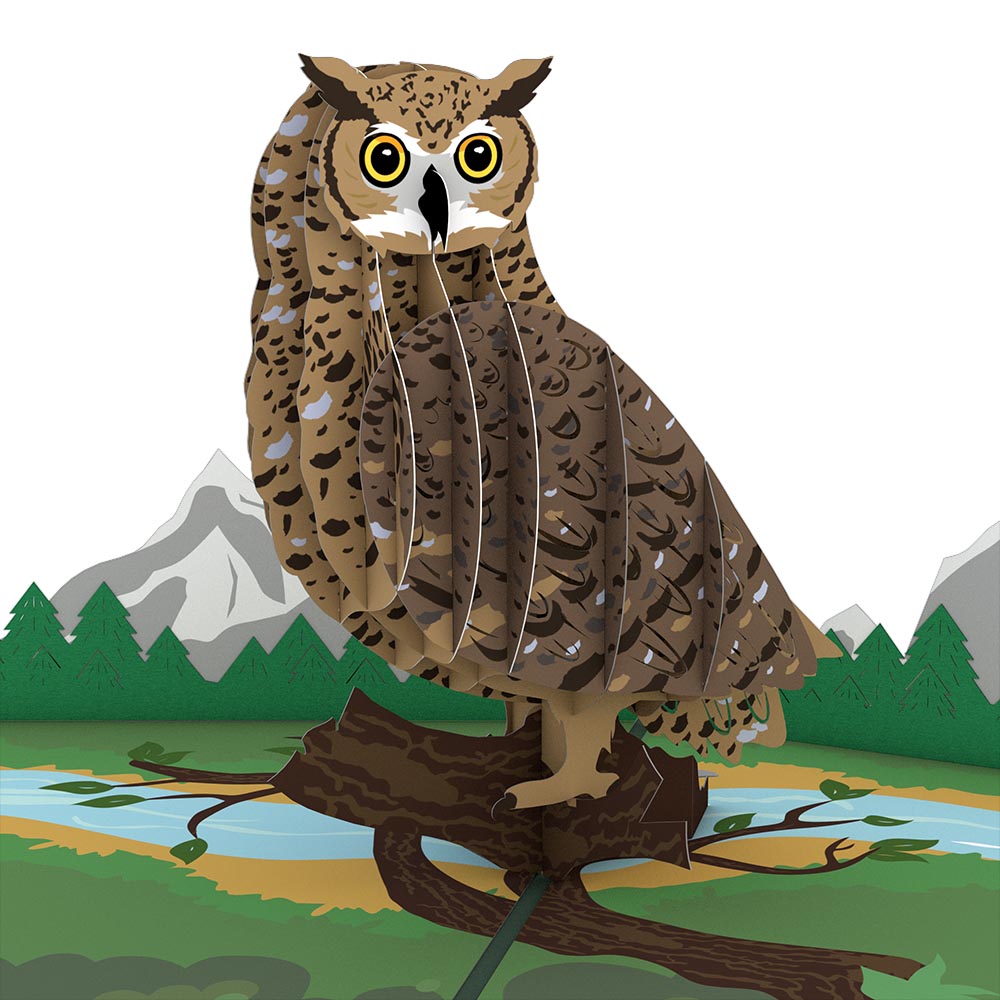 Horned Owl Pop up Card