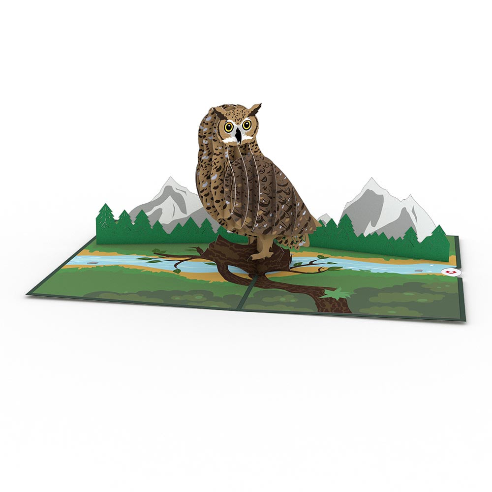 Horned Owl Pop up Card