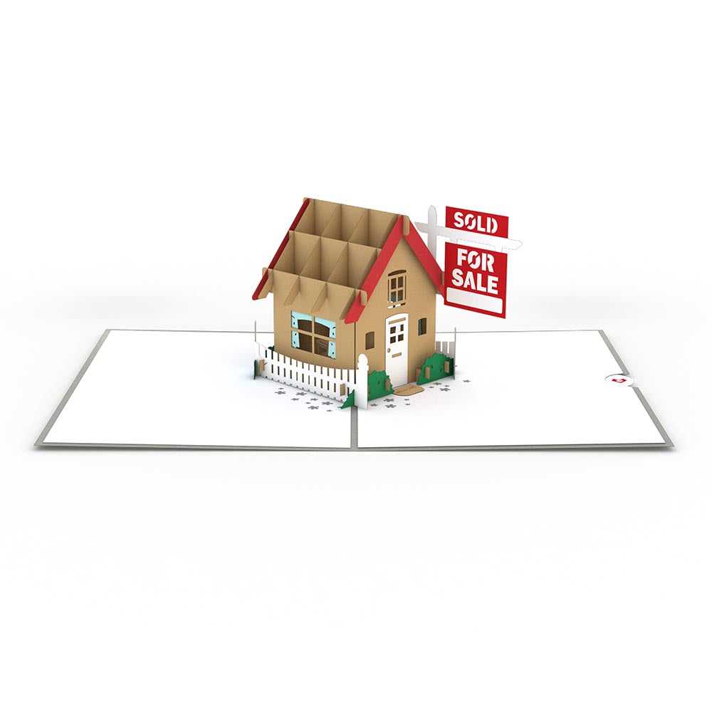 Brown House for Sale Pop-Up Card