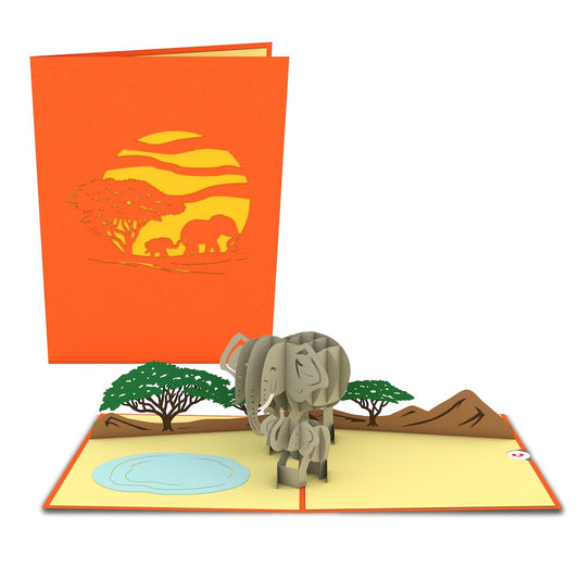 Elephant Family Pop-Up Card