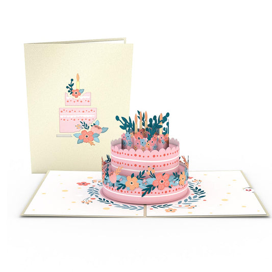 Floral Birthday Cake Pop-Up Card