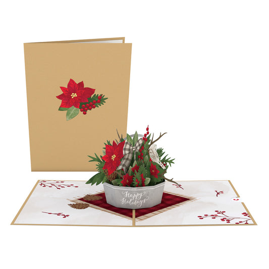 Winter Flower Basket Pop-Up Card