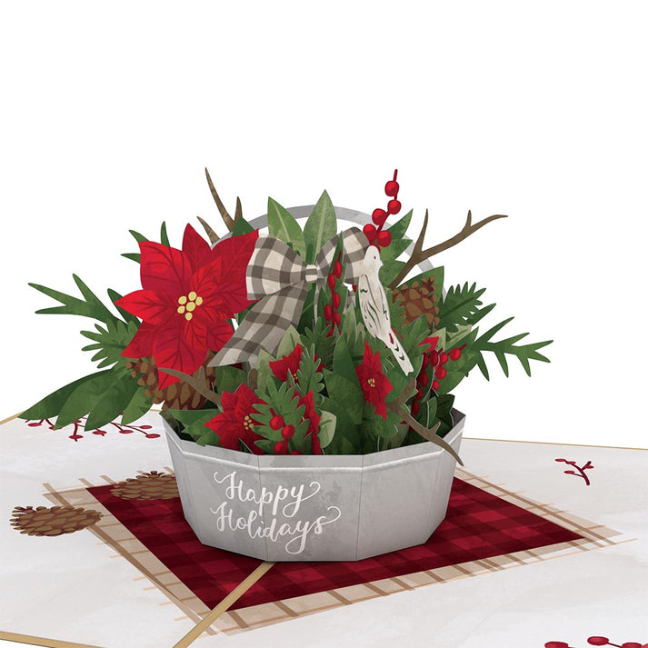 Winter Flower Basket PopUp Card Lovepop