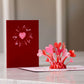 Handcrafted Paper Flowers: Roses (6 Stems) with Love Explosion Pop-Up Card