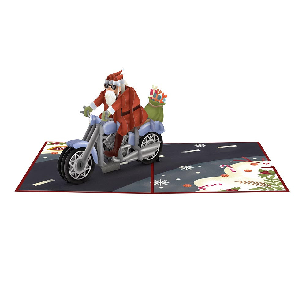 Santa Biker Pop-Up Card