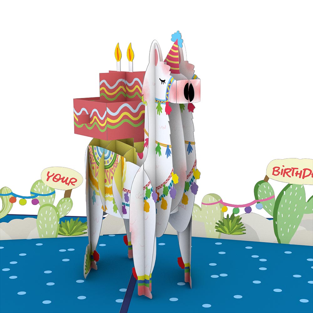 Happy Birthday Llama Pop-Up Card