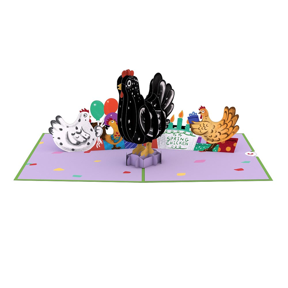 Happy Birthday To My Spring Chicken Pop-Up Card