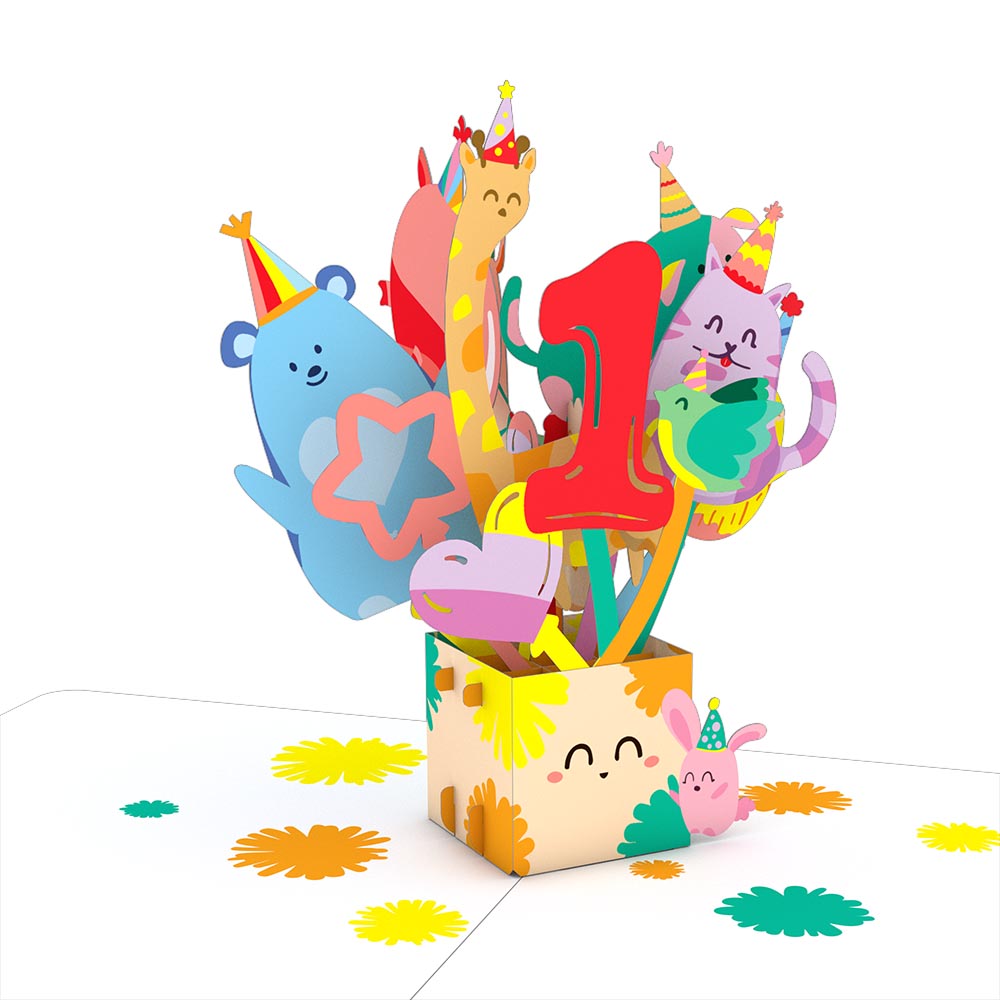 Playpop Card™: 1st Birthday Balloons