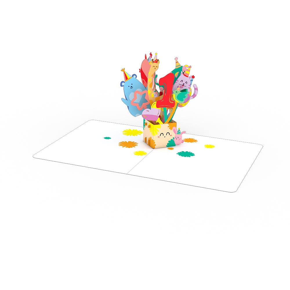 Playpop Card™: 1st Birthday Balloons