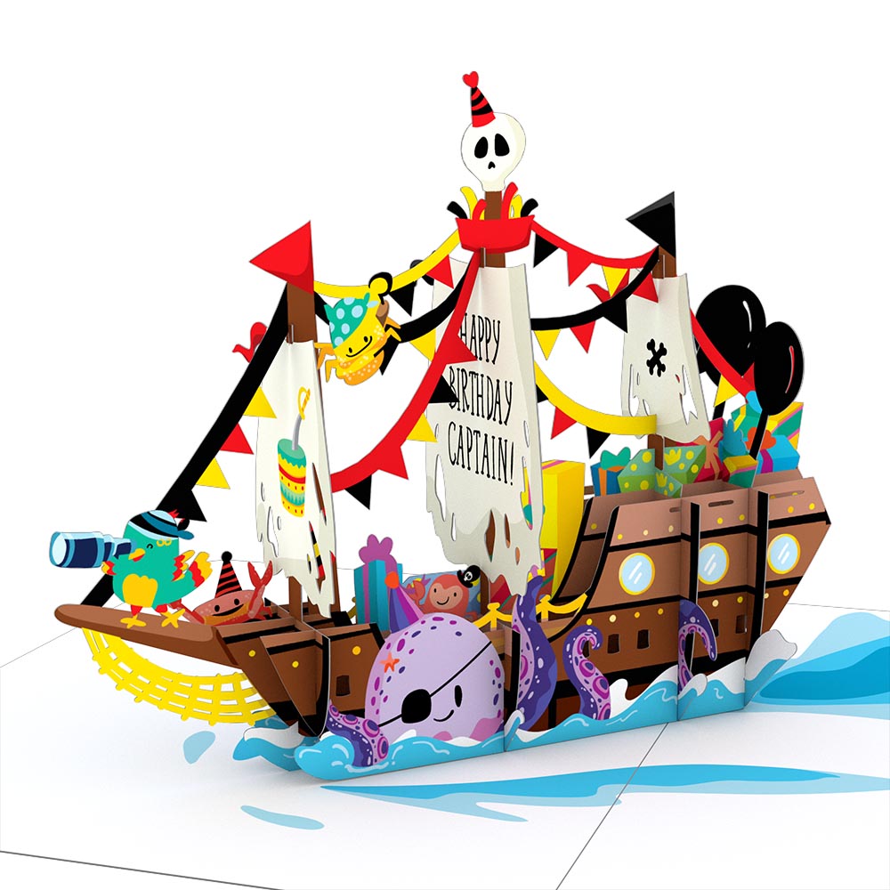 Playpop Card™: Happy Birthday Pirate Ship