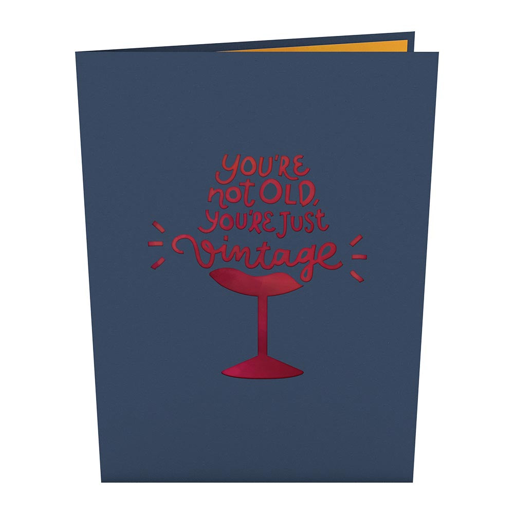 Vintage Wine Birthday Pop-Up Card