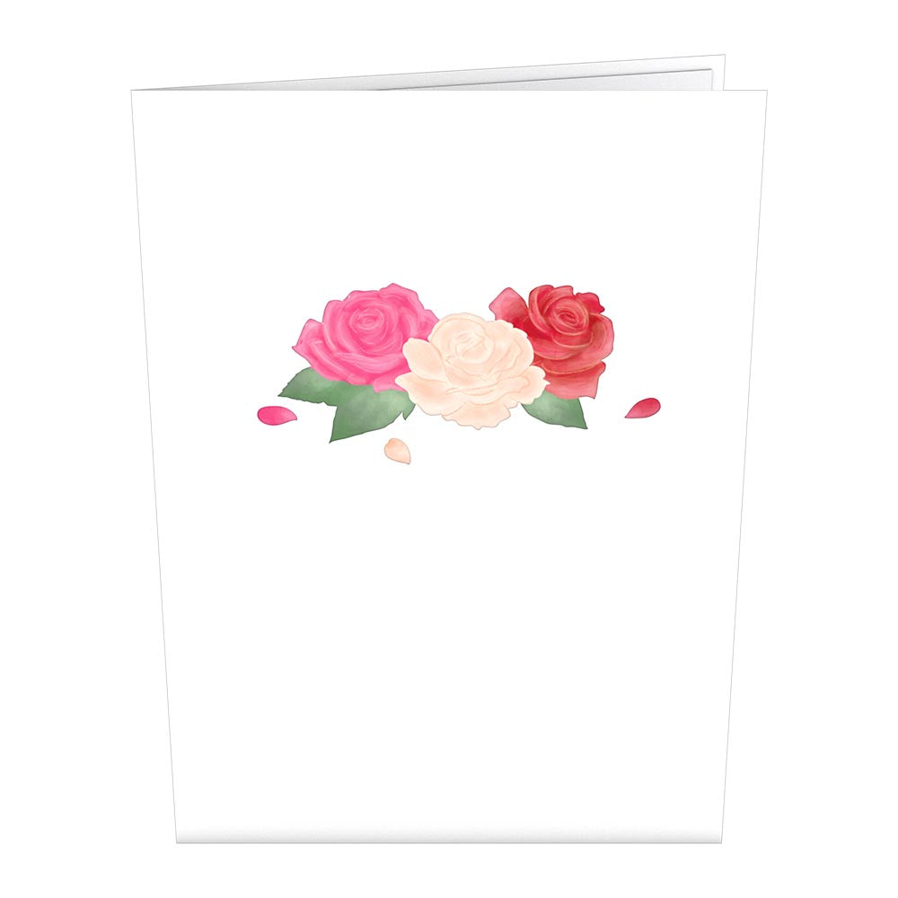 Pink Rose Basket Pop-Up Card