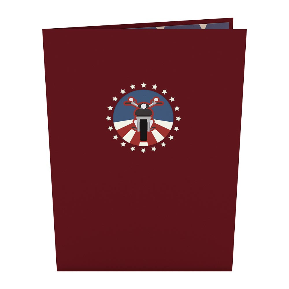 American Motorcycle Pop-Up Card