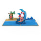 Warm Wishes Surfing Santa Pop-Up Card