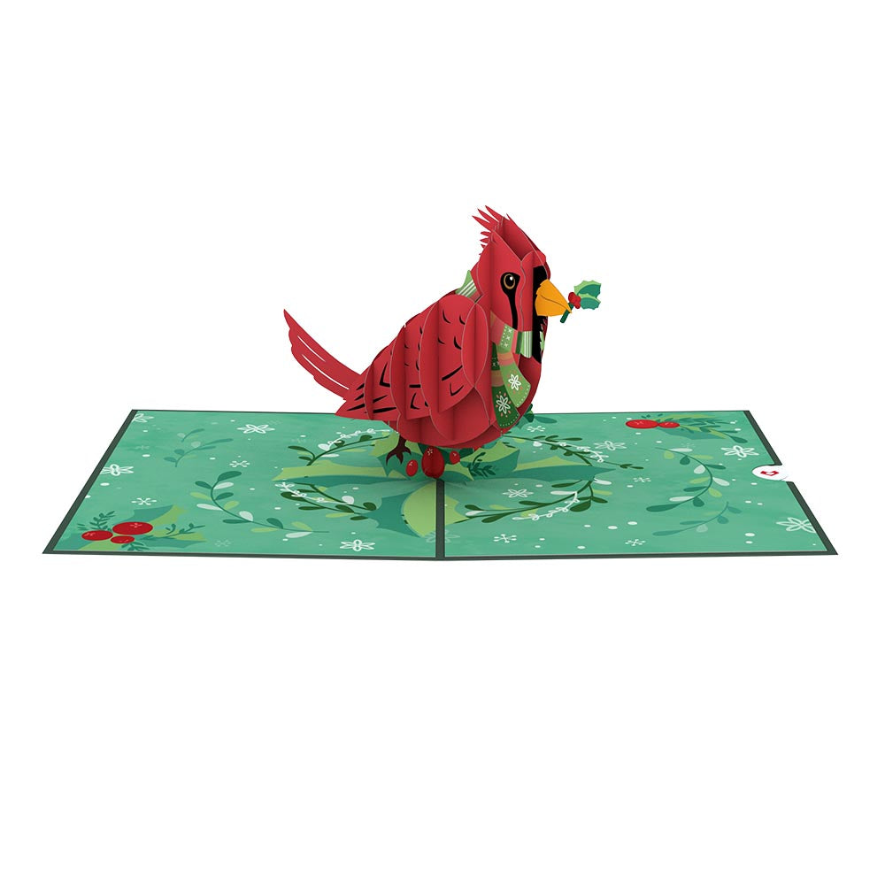 Happy Holidays Cardinal Card & Wreath & Bouquet Bundle